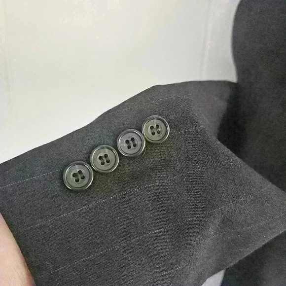 Sterling and Hunt Luxe Dark Navy Pinstripe 100% Wool Blazer Sz 42R EUC - Picture 3 of 14